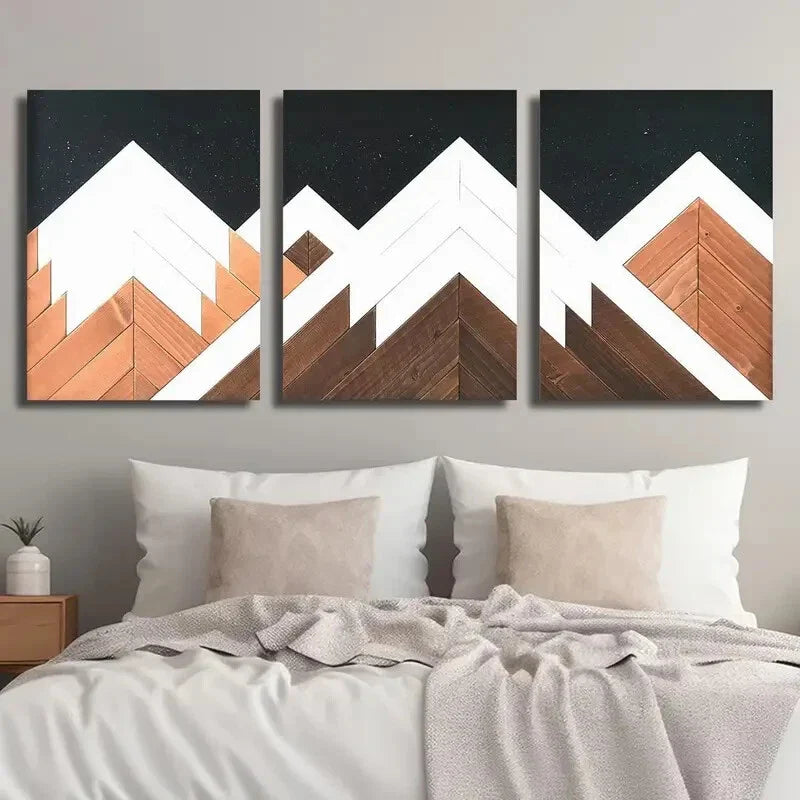 3pcs Modern Natural Wood Grain Landscape Wall Art Set Canvas Framed 40x60cm - High Quality Print 100% Australian Made Wall Canvas Ready to Hang