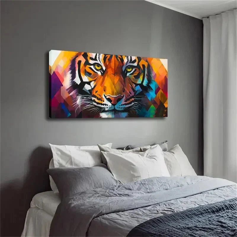 The Unique Majesty Of A Tiger Wall Art Canvas Office Home Room Framed 120x60cm