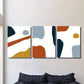 3pcs Burnt Orange & Teal Geometric Shapes Wall Art Set Canvas Framed 40x60cm - High Quality Print 100% Australian Made Wall Canvas Ready to Hang