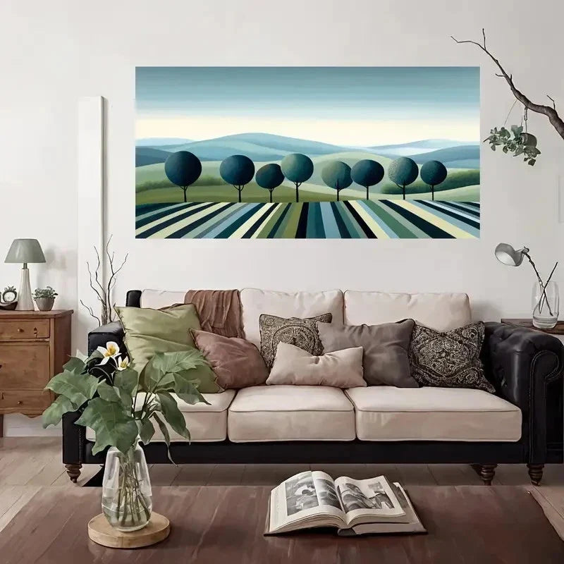 Tree Yard Landscape Wall Art Canvas Office Home Room Framed 120x60cm