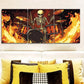 3pcs Skeletons Play Drums Art Painting, Metal Print Ready to Hang Art