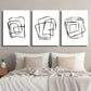 3pcs Modern Abstract Black And White Line Shape Wall Art Set Canvas Framed 40x60cm - High Quality Print 100% Australian Made Wall Canvas Ready to Hang