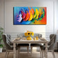 Vibrant Multicolor Splash Wall Art Canvas Office Home Room Framed 120x60cm