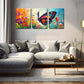 3pcs Vibrant Butterfly and Flower Triptych Wall Art Set Canvas Framed 40x60cm - High Quality Print 100% Australian Made Wall Canvas Ready to Hang
