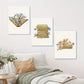 3pcs Watercolor Bohemian Style Floral Book Wall Art Set Canvas Framed 40x60cm - High Quality Print 100% Australian Made Wall Canvas Ready to Hang