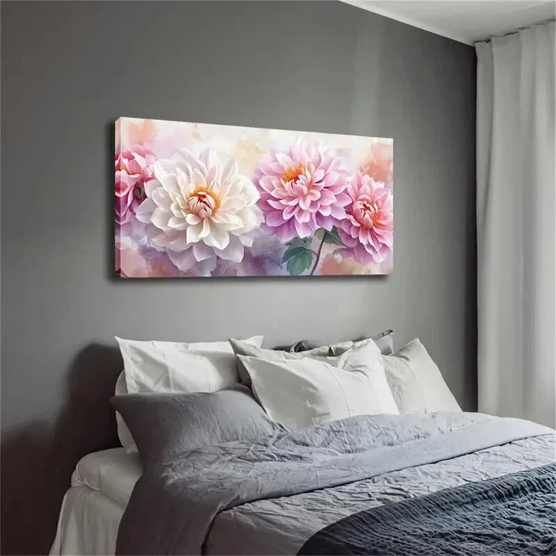 Dense Petals Floral Modern Wall Art Canvas Office Home Room Framed 120x60cm