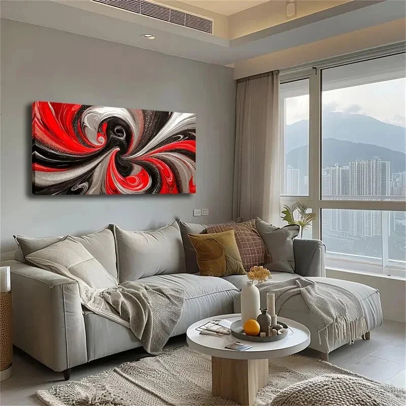 Dynamic Swirl Pattern Color Wall Art Canvas Office Home Room Framed 120x60cm