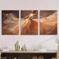 3pcs Abstract Dance Movement Painting with Grace Metal Print Ready to Hang Art