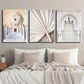 3pcs Moroccan Elegant Arch & Fan-Shaped Designs Wall Art Set Canvas Framed 40x60cm - High Quality Print 100% Australian Made Wall Canvas Ready to Hang