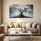 Tree & White Flowers Wall Art canvas office home room framed 120x60cm