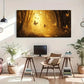 Butterflies & Sunlight Forest Wall Art Canvas Office Home Room Framed 120x60cm