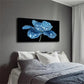 Blue Flowers Gable Droplets Wall Art Canvas Office Home Room Framed 120x60cm