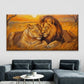Romantic Lion Couple Wall Art Canvas Office Home Room Framed 120x60cm