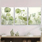 3pcs Serene Green for Lotus Leaves Abstract Metal Print Ready to Hang Art
