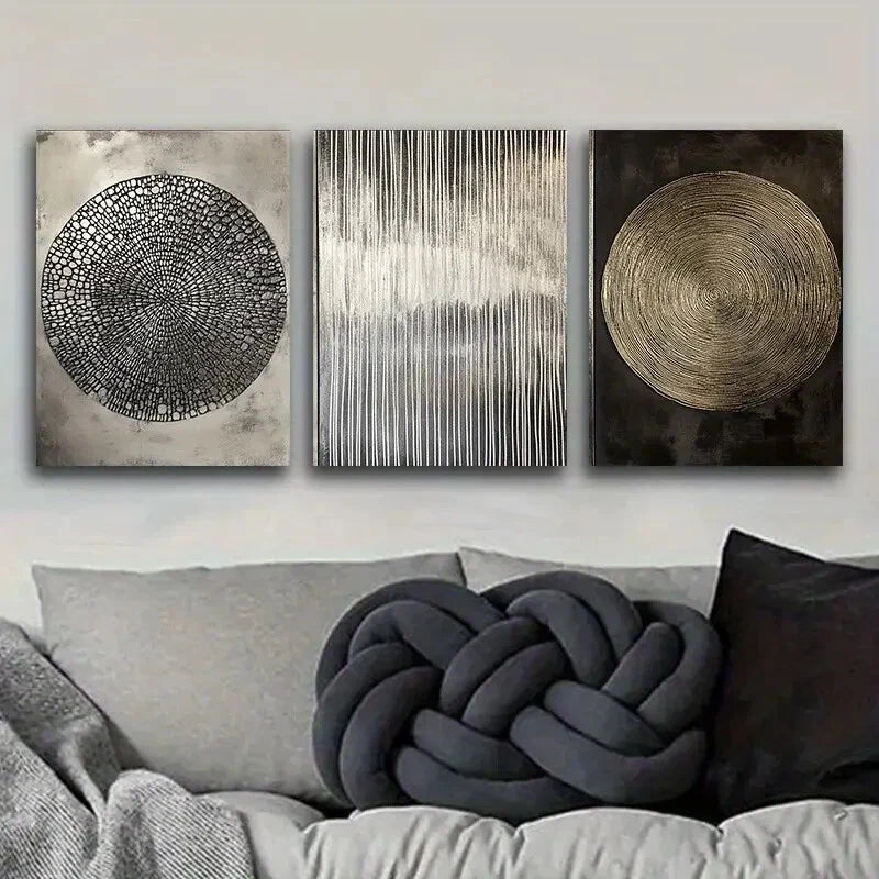 3pcs Three different textures Metal Print Ready to Hang Art