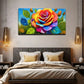 Rose Beautifully Made Wall Art Canvas Office Home Room Framed 80x45cm