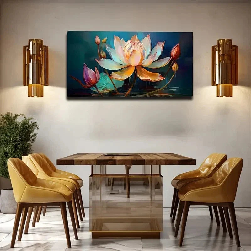 Deep For Lotus Profound Wall Art Canvas Office Home Room Framed 120x60cm