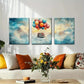 3pcs Floating House with Colorful Balloons Wall Art Set Canvas Framed 40x60cm - High Quality Print 100% Australian Made Wall Canvas Ready to Hang