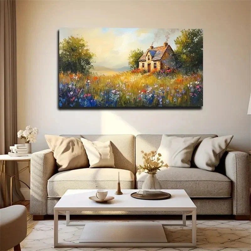 Warm Tones Of Sunlit Clouds Wall Art Canvas Office Home Room Framed 80x45cm