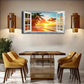 Tropical Beach Sunset Scene Wall Art Canvas Office Home Room Framed 80x45cm