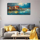 Fishing Boats And Wooden Houses Wall Art Canvas Office Home Room Framed 120x60cm