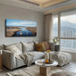 Scandinavian Style Beach Scene Wall Art Canvas Office Home Room Framed 120x60cm