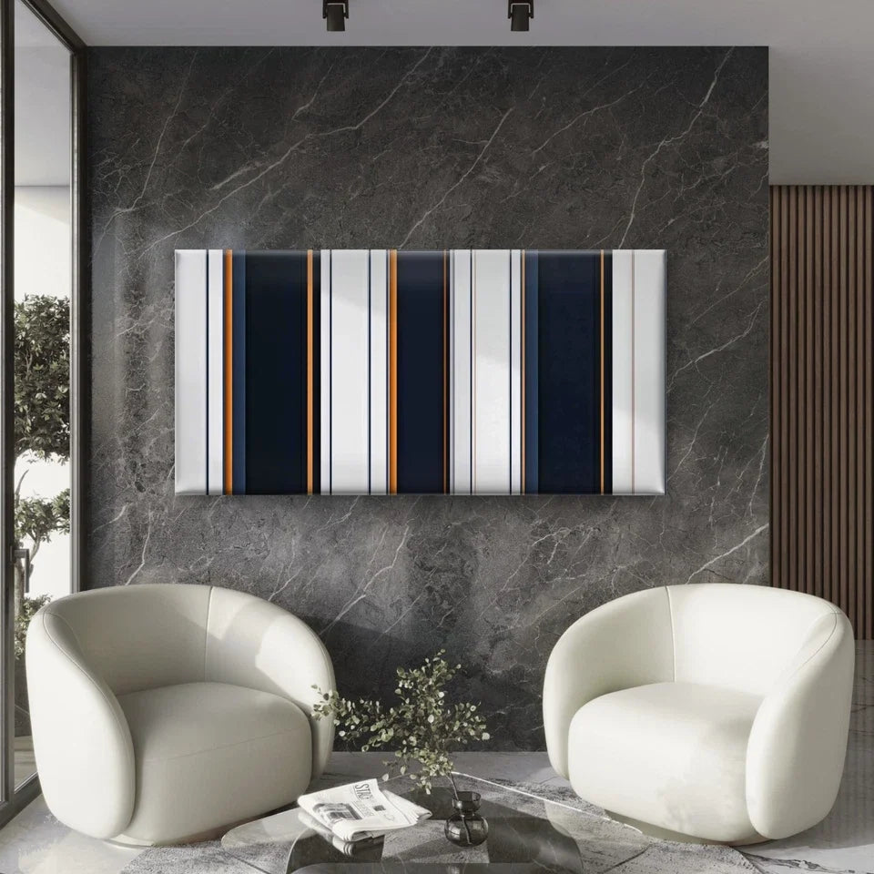 Abstract Geometric Stripes Wall Art Canvas Office Home Room Framed 120x60cm