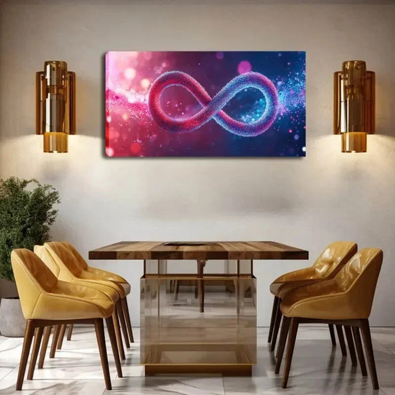 Abstract Infinity Symbol Wall Art Canvas Office Home Room Framed 80x45cm