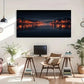 River Lights Reflection Modern Wall Art Canvas Office Home Room Framed 120x60cm
