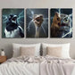 3pcs Magpie Ostrich Owl with Lightning Wall Art Set Canvas Framed 40x60cm - High Quality Print 100% Australian Made Wall Canvas Ready to Hang