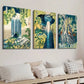 3pcs Vintage Japanese Hokusai Landscape Wall Art Set Canvas Framed 40x60cm - High Quality Print 100% Australian Made Wall Canvas Ready to Hang