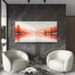 Autumn Landscape Illustration Wall Art Canvas Office Home Room Framed 120x60cm