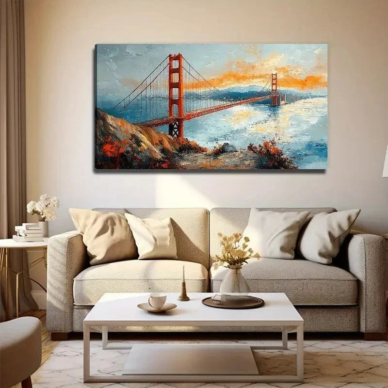 Giant Golden Gate Bridge Wall Art Canvas Office Home Room Framed 120x60cm