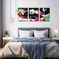 3pcs wearing headphones music genius Panda  Wall Art Set Canvas Framed 40x60cm - High Quality Print 100% Australian Made Wall Canvas Ready to Hang