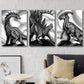3pcs Black And White Giraffatitan Wall Art Set Canvas Framed 40x60cm - High Quality Print 100% Australian Made Wall Canvas Ready to Hang