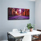Trees Falling Purple Petals Wall Art Canvas Office Home Room Framed 120x60cm