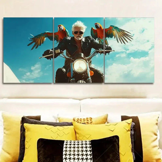 3pcs Free old for Man Art Painting Metal Print Ready to Hang Art