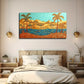 Desert River Suitable Space Wall Art Canvas Office Home Room Framed 80x45cm