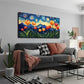 Tulip Garden With Swirling Blue Wall Art Canvas Office Home Room Framed 120x60cm