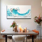 Ocean Waves in Blue And White Wall Art Canvas Office Home Room Framed 120x60cm