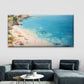 Golden Tropical Beach &Umbrella Wall Art Canvas Office Home Room Framed 80x45cm