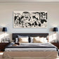 Abstract Black And White Sketch Wall Art Canvas Office Home Room Framed 80x45cm