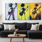 3pcs Funky Guitarist Skeleton Music Perfect Wall Art Set Canvas Framed 40x60cm - High Quality Print 100% Australian Made Wall Canvas Ready to Hang