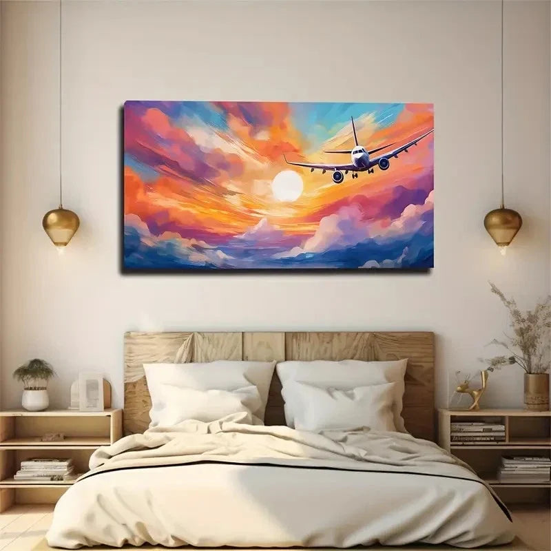 Dynamic Brushstroke Effect Wall Art Canvas Office Home Room Framed 120x60cm