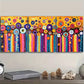 3pcs  Floral Field Abstract In Yellow Background Wall Art Set Canvas Framed 40x60cm - High Quality Print 100% Australian Made Wall Canvas Ready to Hang