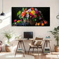 Vibrant Basket Flowers & Grapes Wall Art Canvas Office Home Room Framed 120x60cm