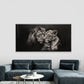 Black & White Lion Family Wall Art Canvas Office Home Room Framed 80x45cm