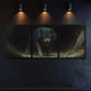 3pcs Glowing Yellow Eyes Wolf Mural Wall Art Set Canvas Framed 40x60cm - High Quality Print 100% Australian Made Wall Canvas Ready to Hang