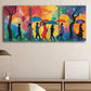 3pcs Abstract Peoples Are Walking Painting Metal Print Ready to Hang Art
