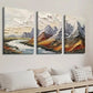 3pcs Mountain River Landscape Wall Art Set Canvas Framed 40x60cm - High Quality Print 100% Australian Made Wall Canvas Ready to Hang